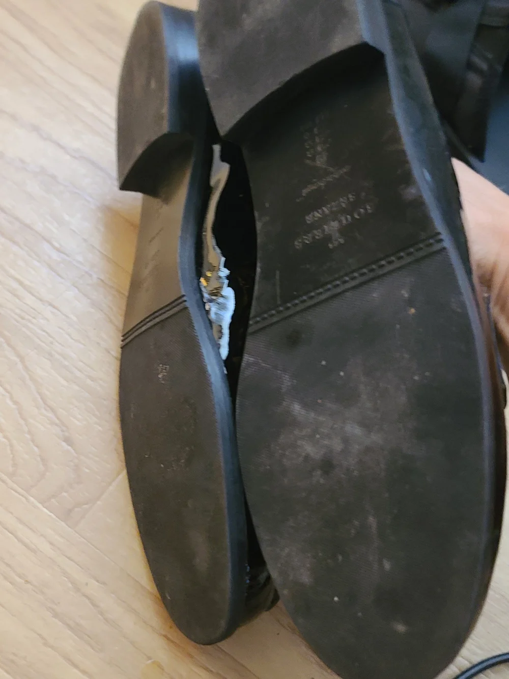 Sezane Black Patent Leather Penny Loafers